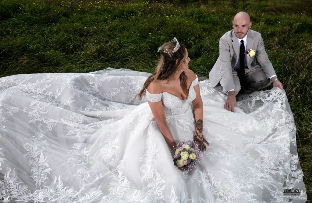 photographie mariage romantique sur la falise et vue sur la mer amour studio florent boulogne sur mer lille paris saint omer dunkerque arras lens amiens le touquet