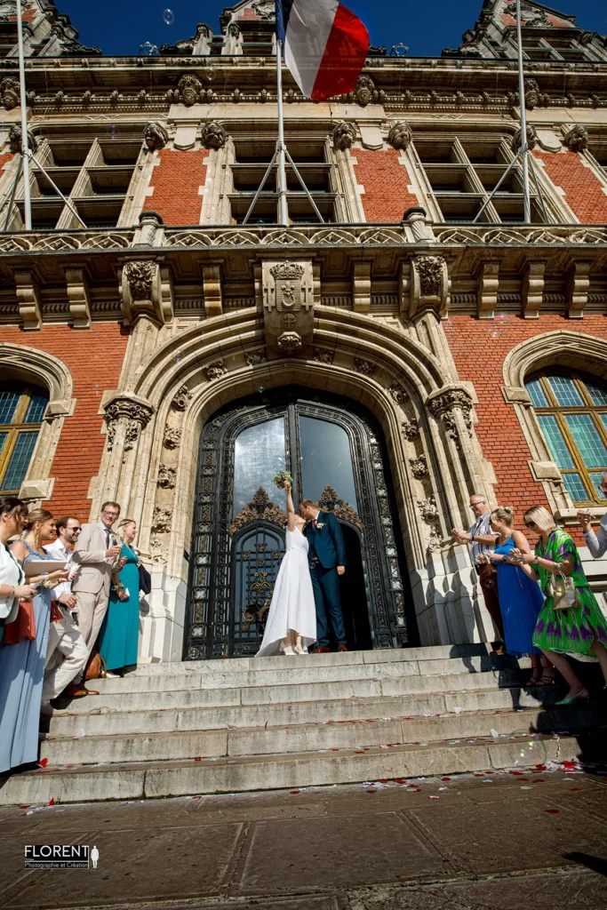 mariage devant mairie calais haie honneur bulles et lavande florent studio boulogne sur mer calais lille le touquet paris saint omer dunkerque