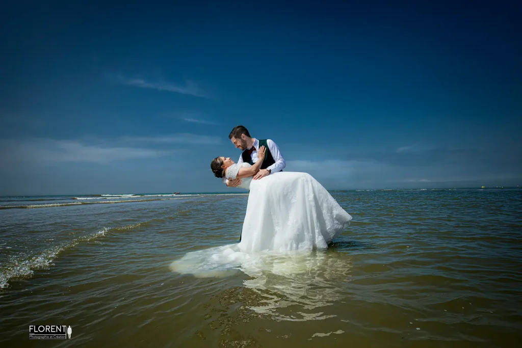 mariage after day epoux romantique bascule dans la mer saint omer boulogne sur mer lille florent studio le touquet arras