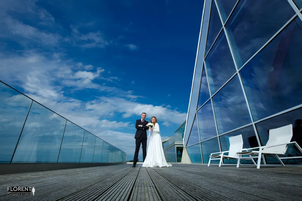 mariage le touquet seance decouverte magique terrasse novotel ciel bleu florent photographe boulogne sur mer lille paris saint omer